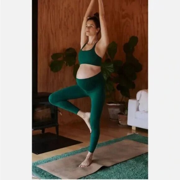 NWT $108 FP Movement x Hatch Never Better Maternity Legging Green SMALL Holiday - Picture 2 of 7